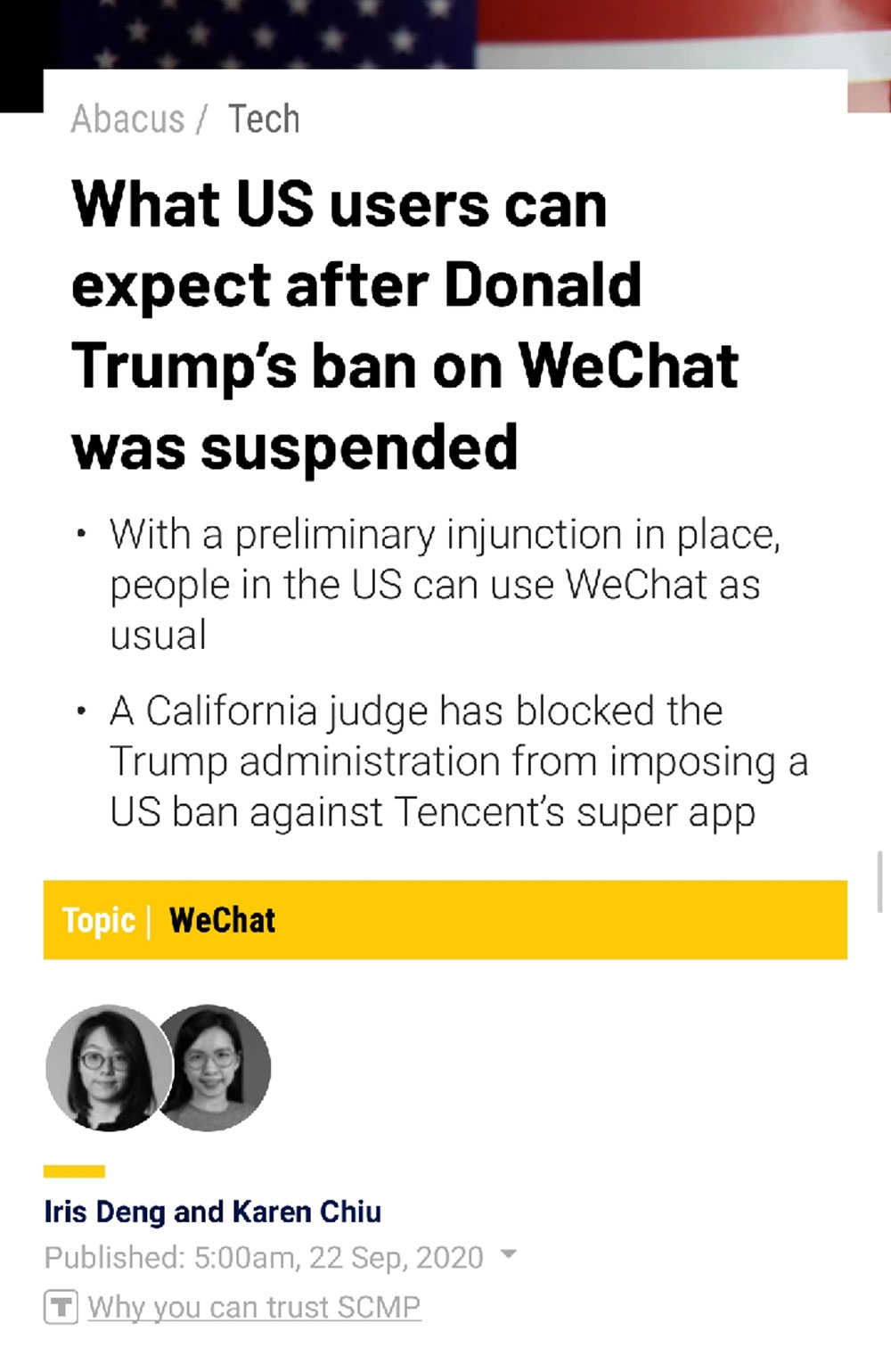 TikTok/WeChat situation